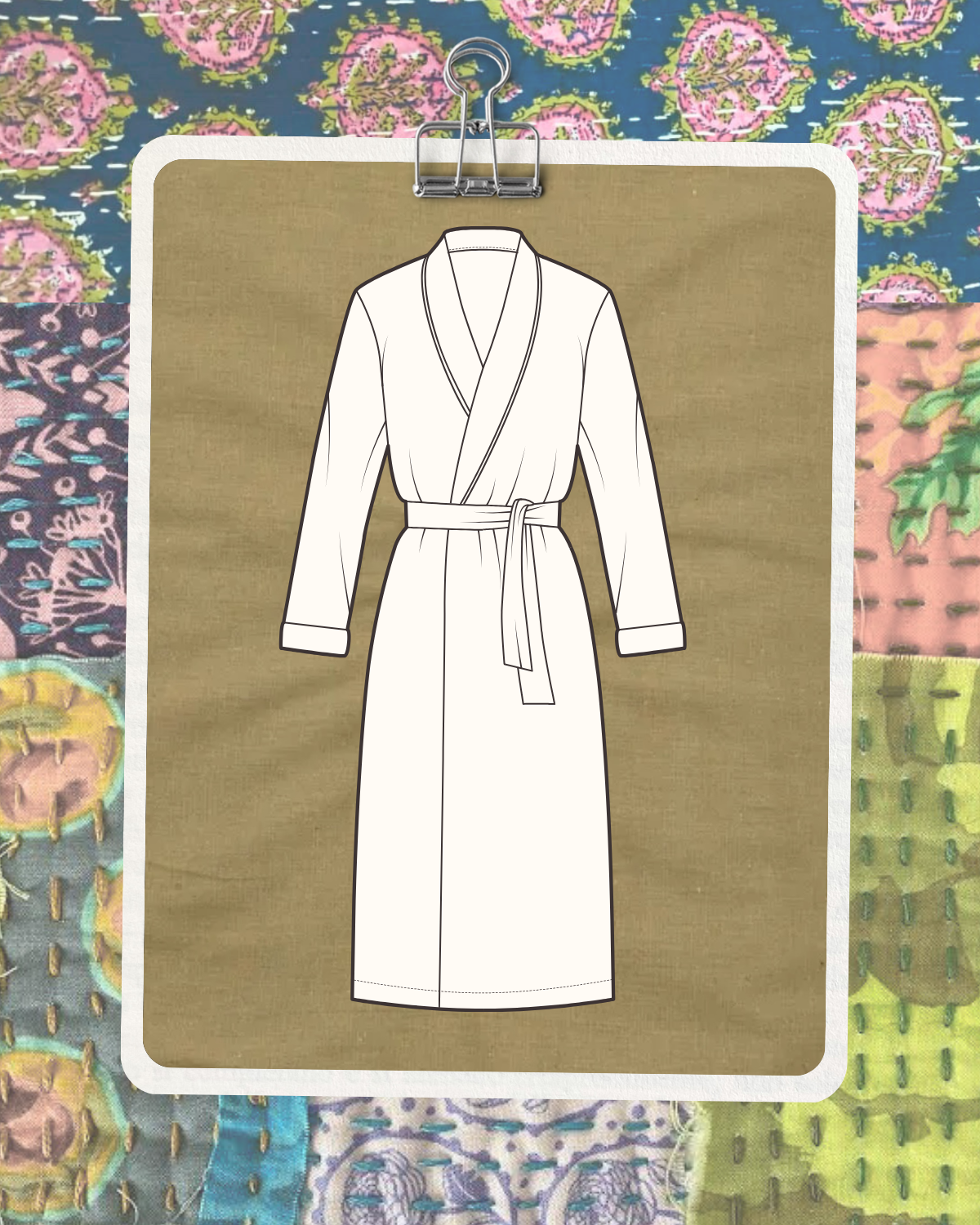 Room Service Robe • Hand-Stitched Kantha