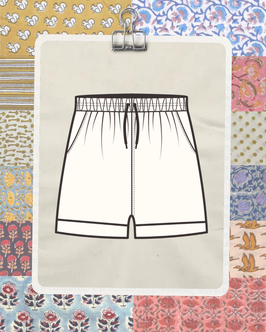 Late Checkout Lounge Shorts • Block Print Cotton