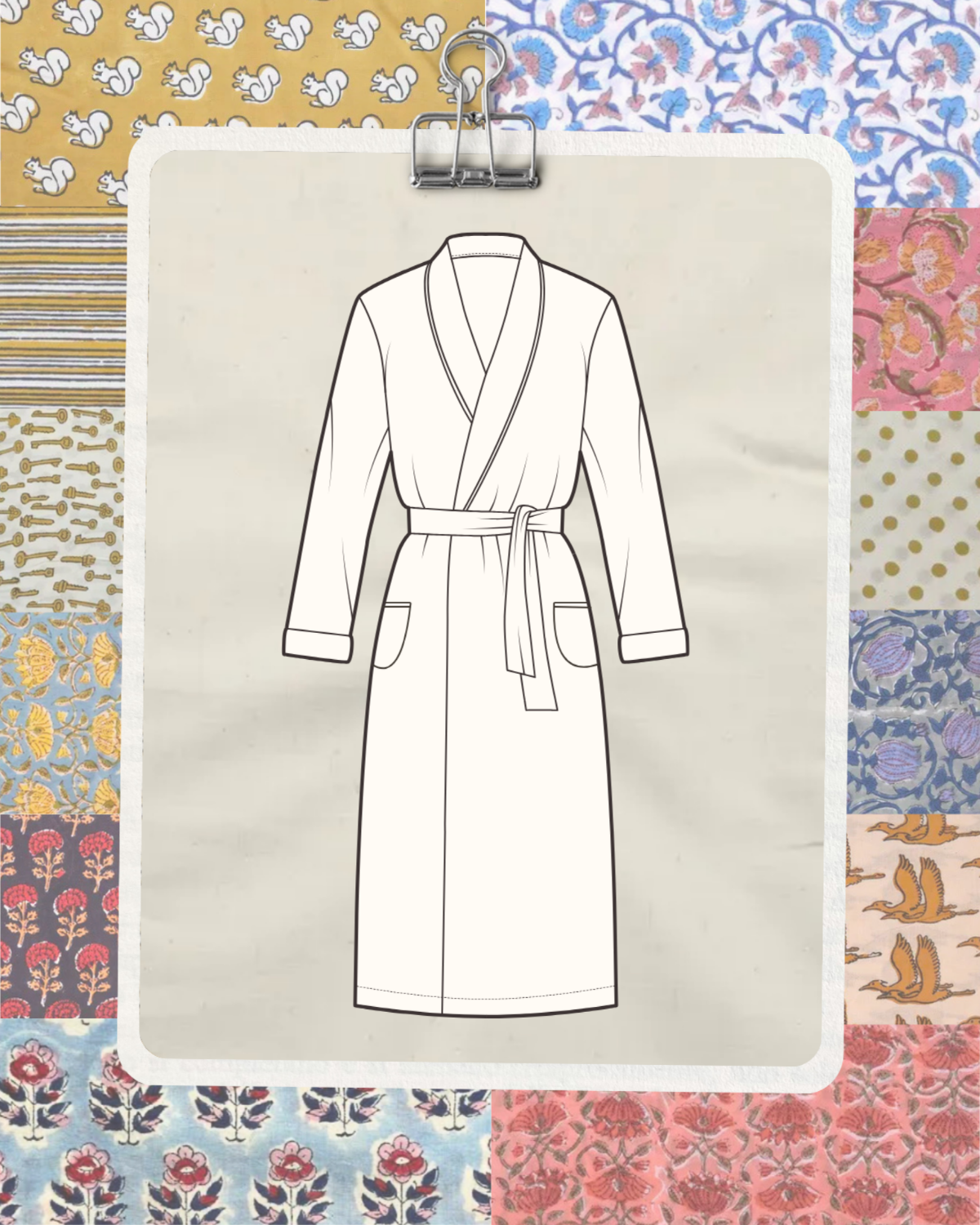 The Weekend Wrap • Robe or Cover-Up • Block Print Cotton
