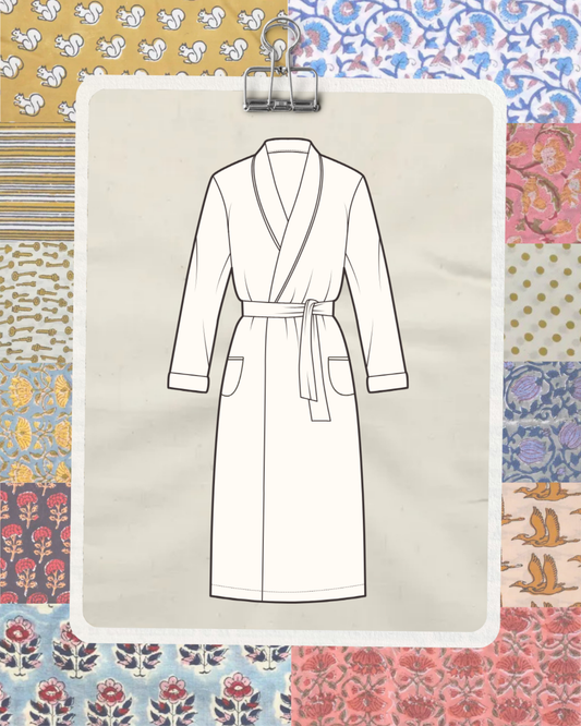 The Weekend Wrap • Robe or Cover-Up • Block Print Cotton