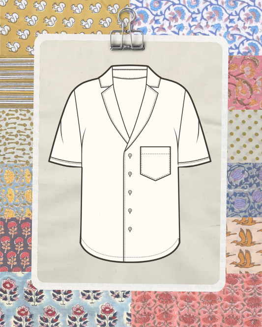 Slow Start Sleepy Shirt • Block Print Cotton